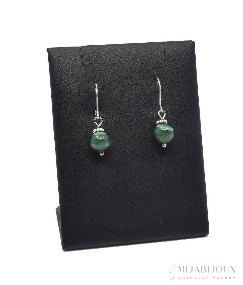 Náušnice z minerálu malachit
