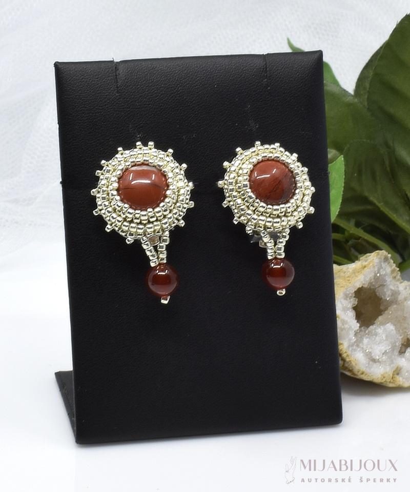 Náušnice z červeného jaspisu