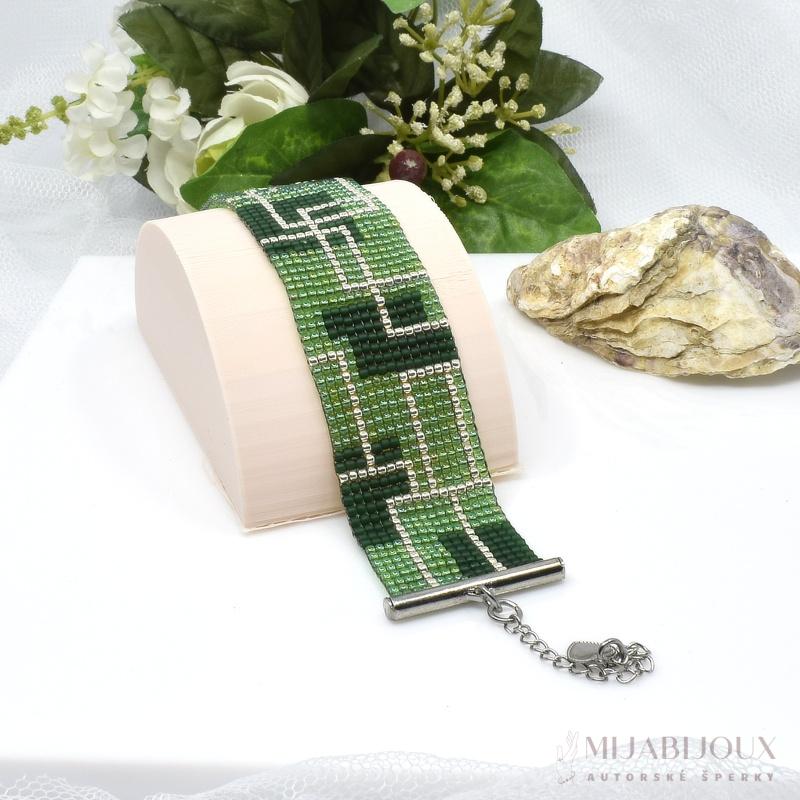 Masivní zeleno - zlatý náramek