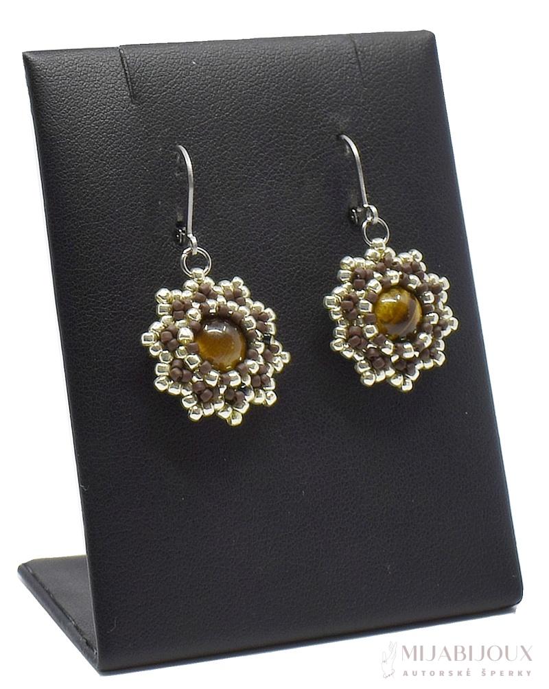 Náušnice z minerálů tygří oko