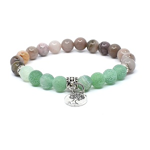 Náramek z minerálů rodonit a achát