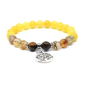 Náramek z minerálů achát, jadeit a tygří oko