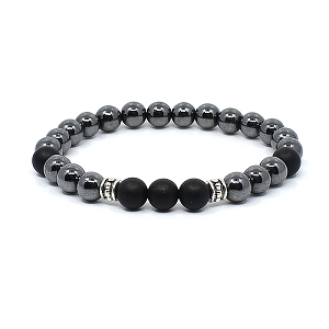 Náramek z minerálů hematit a onyx