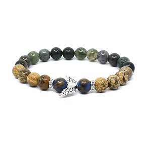 Náramek z minerálů achát a jaspis