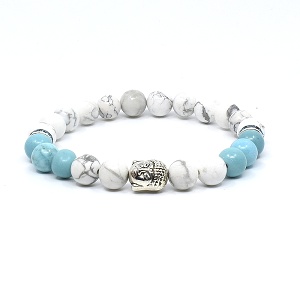 Náramek z minerálů tyrkenit a howlit II