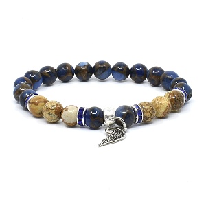 Náramek z minerálu jaspis cloisonne dark blue