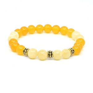 Náramek z přírodního žlutého jadeitu