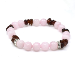 Náramek z růženínu a granátu