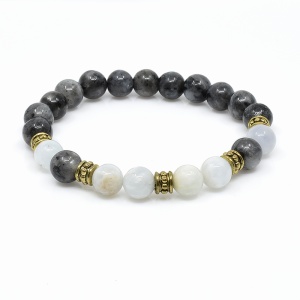 Náramek z labradoritu a akvamarínu