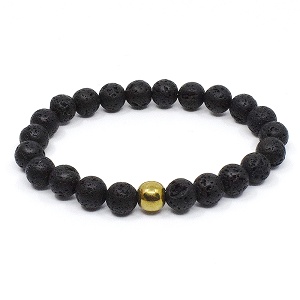 Náramek z minerálů láva a hematit