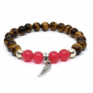 Náramek z minerálů tygří oko a jadeit