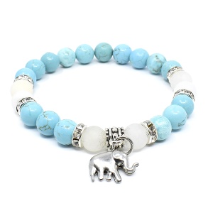 Náramek z přírodních minerálů tyrkys a jadeit