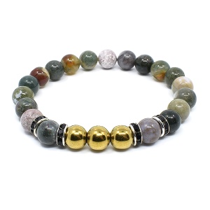 Náramek z minerálů achát a hematit