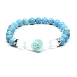 Náramek z minerálů tyrkys a křišťál