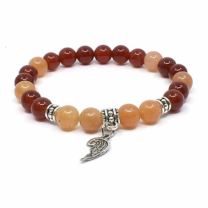 Náramek z minerálů karneol a achát