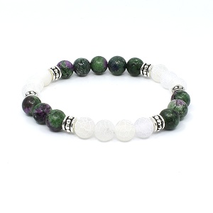 Náramek z minerálů achát a zoisit