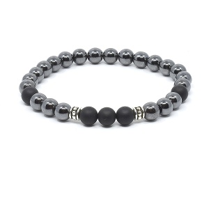 Náramek z minerálů hematit a onyx