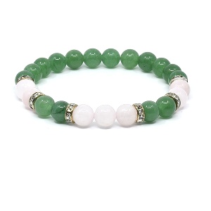 Náramek z minerálů avanturín a růženín