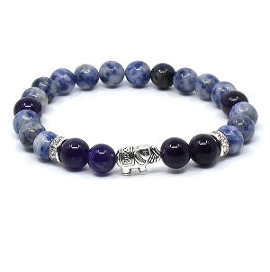 Náramek z minerálů sodalit a ametyst