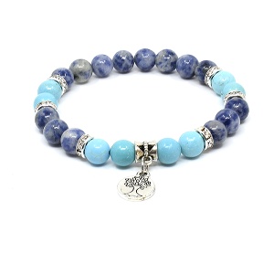 Náramek z minerálů sodalit a tyrkys