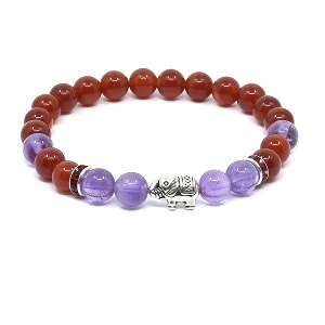 Náramek z minerálů karneol a ametyst