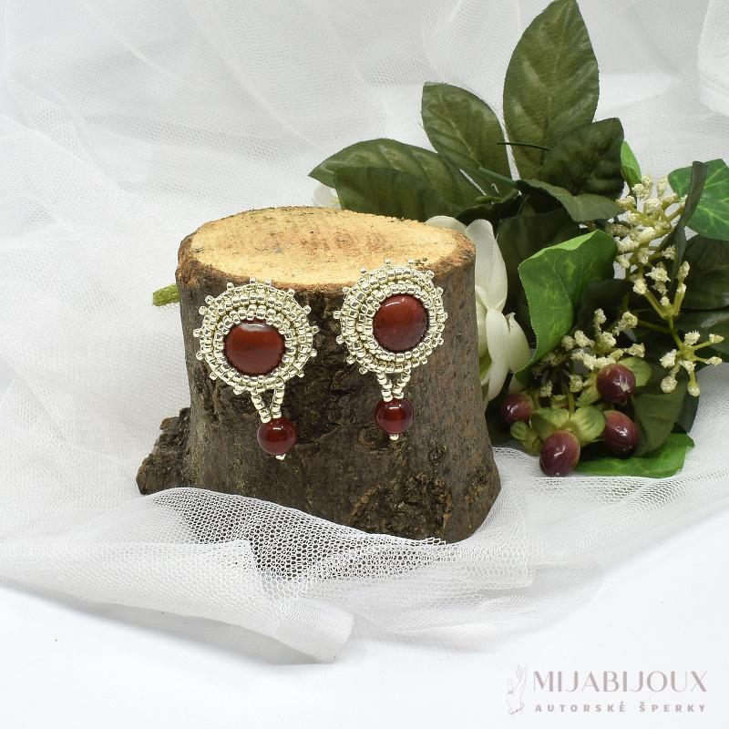 Náušnice z červeného jaspisu