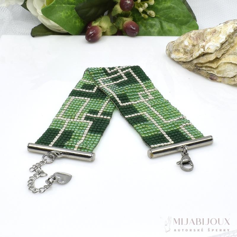 Masivní zeleno - zlatý náramek