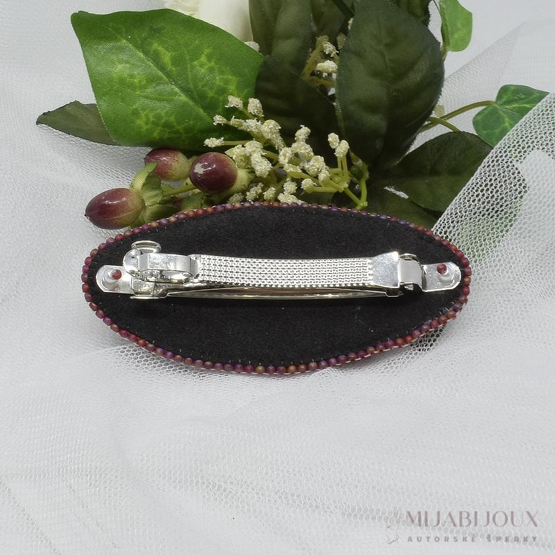 Spona do vlasů se shibori a perlami II