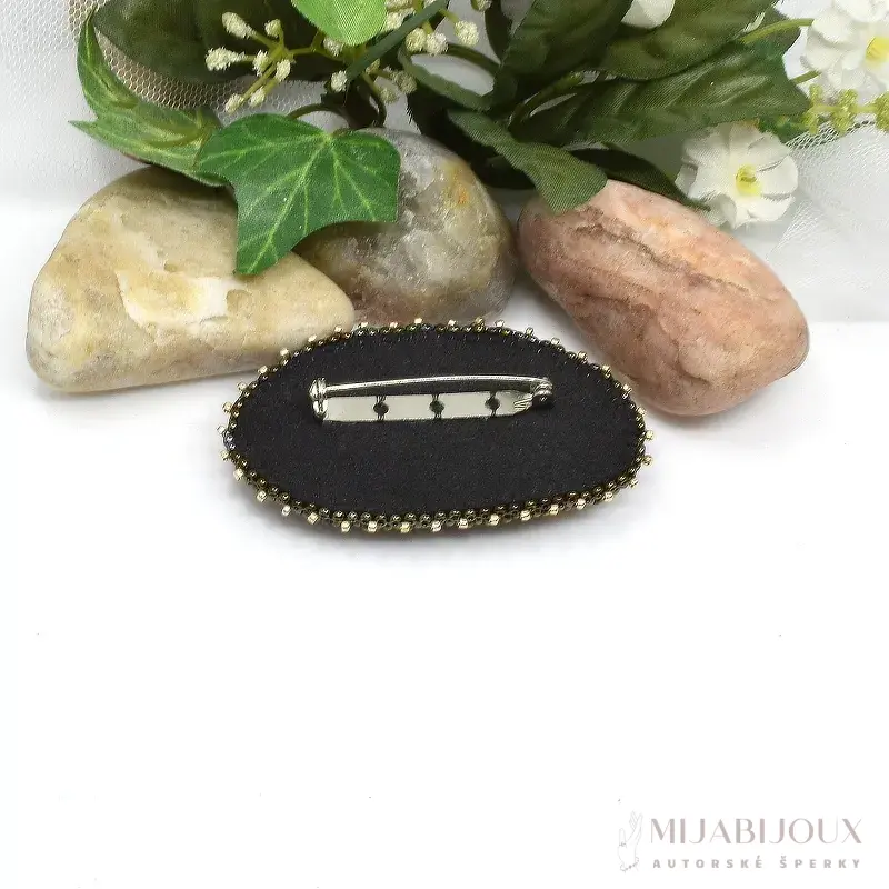 Brož z minerálu hnědý achát