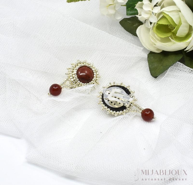 Náušnice z červeného jaspisu