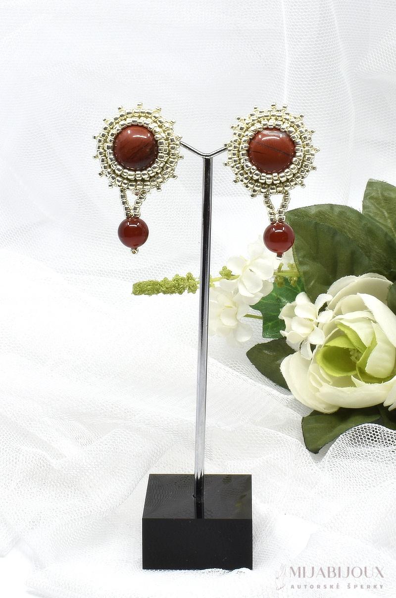 Náušnice z červeného jaspisu